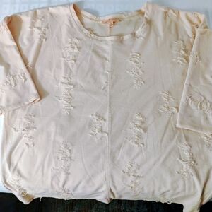 Women's Cream Textured Top
